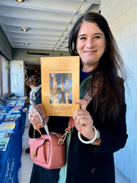 scholar_choice's tweet photo. Our @LouisvilleConf  book exhibit is underway &amp; already we've met several authors. Delphine Munoz below with her @BrillPublishing book, Caryl Phillips's Genealogies &amp; @weslpress editors Lauri Scheyer and David Grundy with The Selected Poems of Calvin C. Hernton. #Literature https://t.co/ns6cnc8GtM