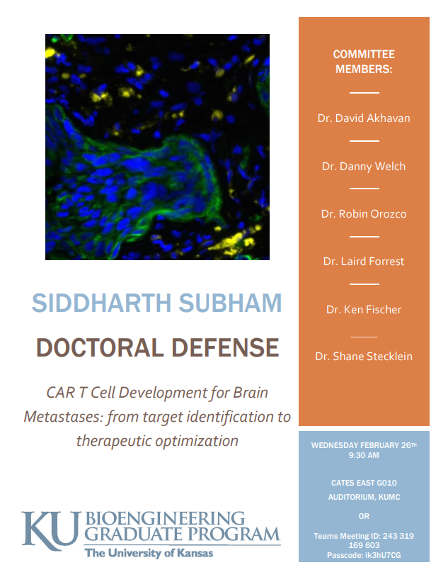 Join us for the doctoral defense of our graduate student Sid!
