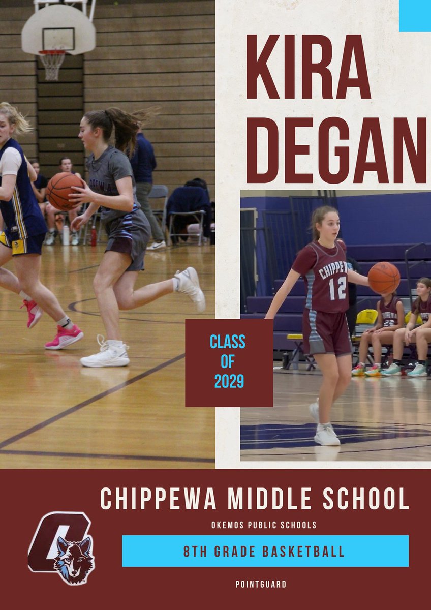 The final winter athlete we want to highlight is Kira Degan. Kira plays point guard on her 8th grade school basketball team while still putting in a ton of work for softball. Keep up the great work Kira!