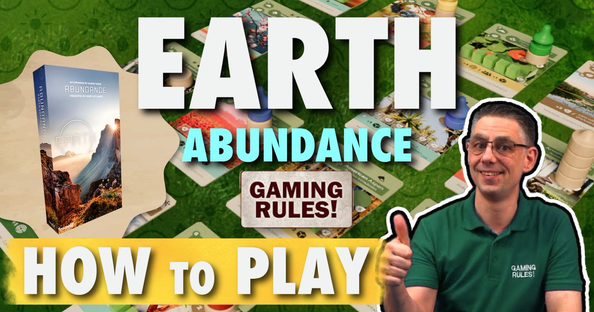 The release of the Earth: Abundance expansion is right around the corner! 

To help prepare, Paul Grogan at Gaming Rules! has put together a how-to-play video. 🌱Which part of the expansion are you most excited for?

youtu.be/oWplToAIW7o?si…