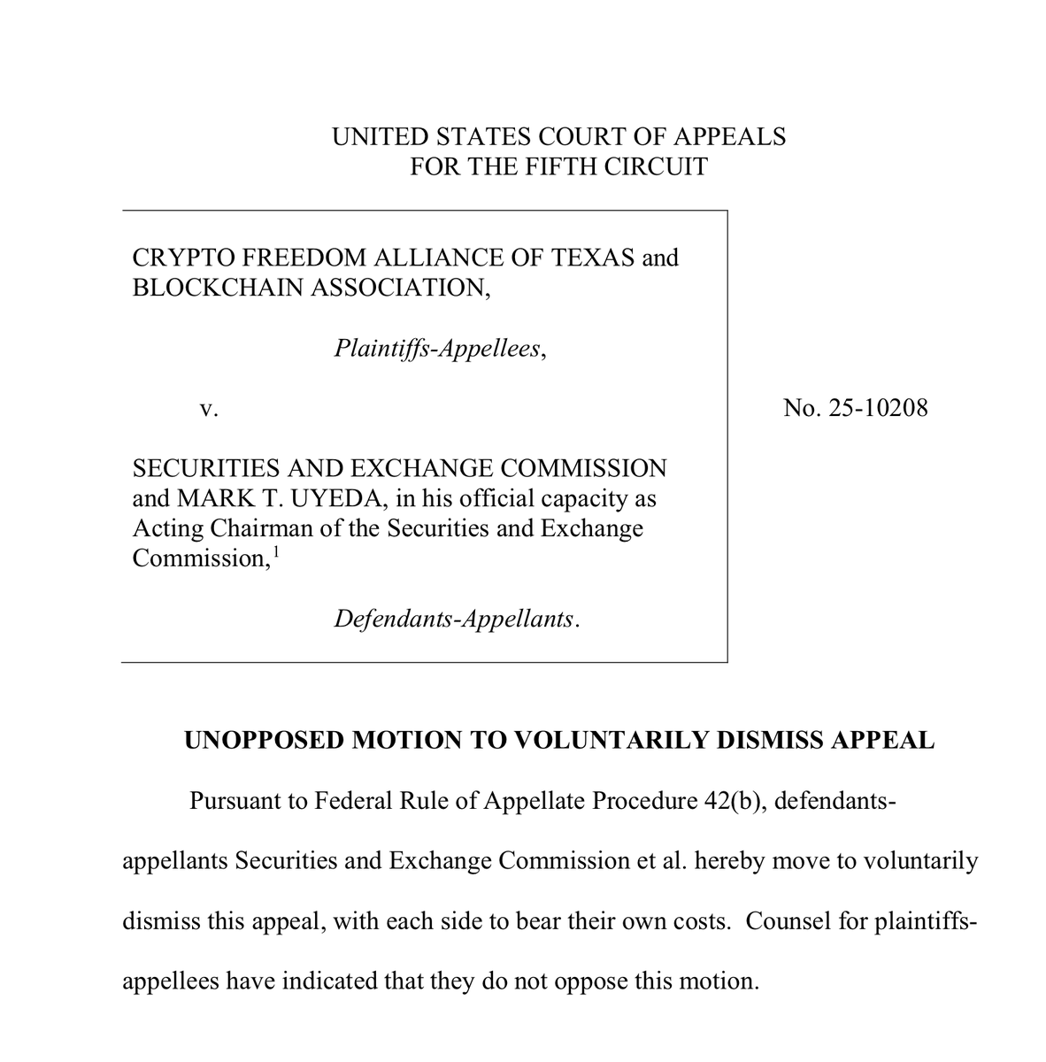 JohnReedStark's tweet photo. The SEC’s Frantic and Unprecedented Rampage to Dismantle its Crypto-Enforcement Program Continues: This Time, Halting Two SEC Appeals Dead in Their Tracks (Buckle up XRP Army, the Ripple Appeal Has Got To Be Next on the SEC Chopping Block)

The U.S. Securities and Exchange Commission (SEC) continues its frantic race to eliminate all fragments, remnants and artifacts of its crypto-enforcement program.

Yesterday, the SEC moved to dismiss its appeal over whether crypto firms should be tagged as securities “dealers,” dropping its bid to revive its expansion of the dealer definition at the Fifth Circuit after industry groups representing private funds and crypto firms successfully challenged the rule in Texas federal court last year.
https://t.co/EqnU7htOug
https://t.co/BTuJqEdG4v

Yet Another Gensler Rebuke. The SEC had filed its appeals in both the case brought by the National Association of Private Fund Managers, the Managed Funds Association and the Alternative Investment Management Association and the crypto-focused challenge brought by the Blockchain Association and the Crypto Freedom Alliance of Texas on Jan. 17, just days before the departure of then-Chair Gary Gensler. 

Sorry Gary -- your last ditch effort to quarterback crypto-enforcement from the grave is failing miserably. 

SEC Statement. The one-page dismissal notices did not provide details on why the SEC decided to walk away from the matter, but in a shocking SEC reversal, an SEC spokesperson told Law360 that the court's order found the rule exceeded the agency's authority:

“The Court found that the Commission's rule would classify nearly any person who buys and sells securities as a 'dealer,' extending beyond its statutory authority," said the spokesperson. "We dismissed the appeal because continuing to pursue it had the risk of reducing liquidity in the Treasury markets, making them more volatile, and increasing debt for taxpayers." 
https://t.co/wrlWl39ViC

That Makes Five SEC Enforcement "Crypto-Pauses" In The Last Few Days -- An SEC Record. Since acting SEC Chair Mark Uyeda took the SEC helm, the SEC has now filed five SEC crypto-litigation “Pauses.” The SEC's strategy is to grind all crypto-related SEC litigation to a screeching halt under the auspices of the need to wait for the findings of a new crypto task force helmed by SEC Commissioner and famed "Crypto-Mom" Hester Peirce, a frequent dissenter in Biden-era crypto enforcement actions. 

For instance, the SEC cites the Task Force's analysis as a factor that could “impact and facilitate the potential resolution” of future, in the notorious SEC cases involving crypt-exchanges Coinbase Global Inc., Binance Holdings Ltd., and Lejilex.

Strange Things Are Afoot at SEC HQ. Never before in the history of the SEC has this kind of radical turnabout in SEC enforcement policy ever taken place. Never, ever, ever. 

Along the same lines, the SEC yesterday formally cancelled its Crypto Unit (rebranding it as a Cyber Unit) and began “disappearing” SEC crypto-staff, including the head of the SEC litigation and the former co-chief of the former Crypto Unit.

What’s Next? It's the perfect storm at the SEC: A President who does not trust the SEC; A crypto czar who has no respect for the SEC; And a DOGE Director Who hates the SEC. That's not good for SEC staff. 

In fact, a DOGE team will reportedly be knocking at the SEC door any minute and an SEC RIF together with a broad and sweeping reorganization seems imminent. 

The Ripple appeal is also most certainly next in line for dismissal. Why? Because the new SEC top brass has made it crystal clear that the SEC will never file another court pleading of any kind arguing that a digital asset is a security, at least not until the Crypto Mom's Task Force has completed its mission. 

Buckle Up, Get the Popcorn and Get Ready For The SEC Funeral. The SEC crypto-enforcement carnage has really just begun to litter the streets. My guess is that all SEC crypto-related investigations have already been secretly "paused" and that SEC crypto-enforcement resources have already been shifted to other priorities. 

Oh, and one more thing, when the crypto contagion spreads across the global capital marketplace like wildfire and the crypto-crime wave floods U.S. cities and towns like a tsunami, ask not for whom the bell tolls, it tolls for thee (and whoever is the SEC Chair at the time).