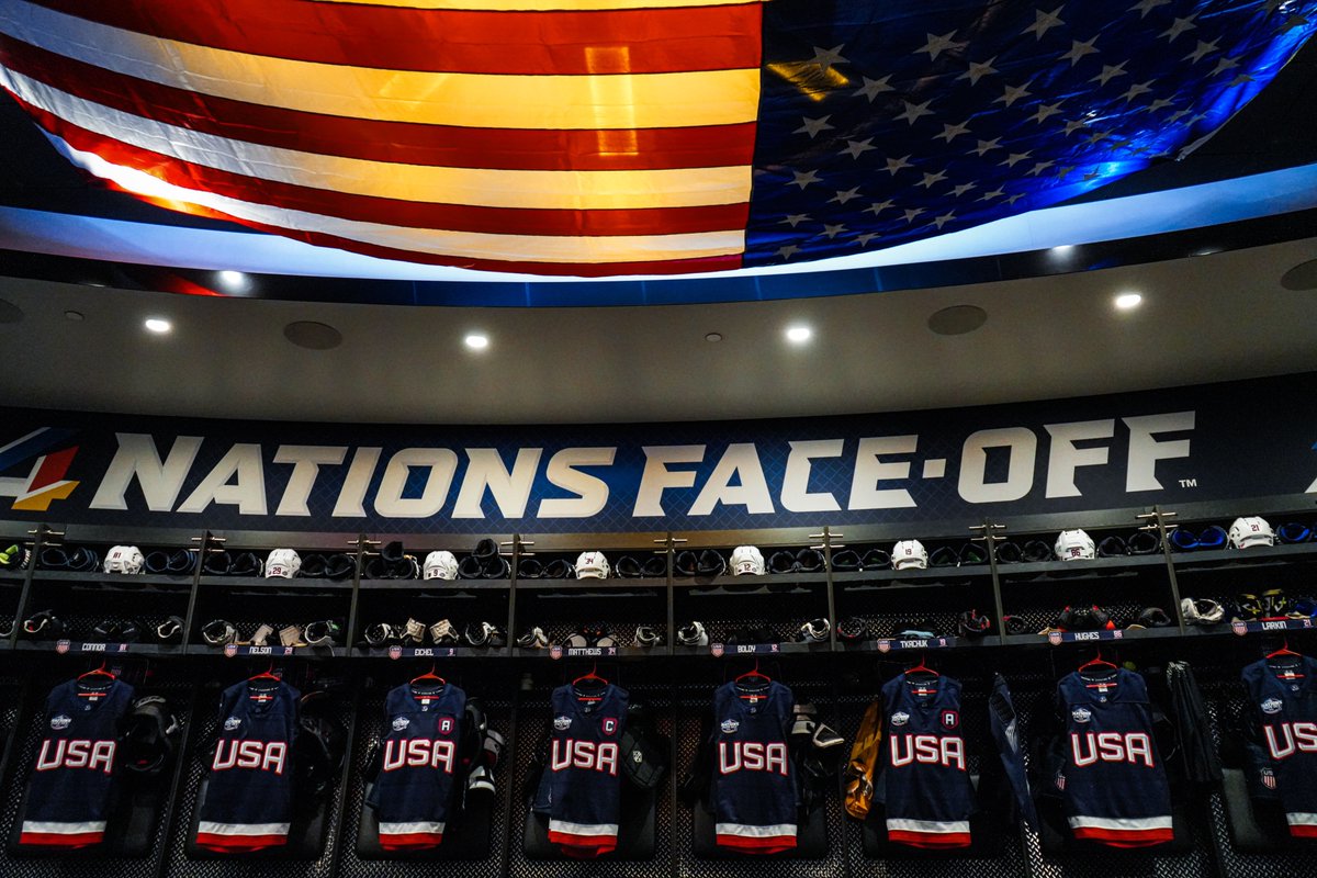 usahockey's tweet image. Dialed on the red, white and blue 🇺🇸 #4Nations