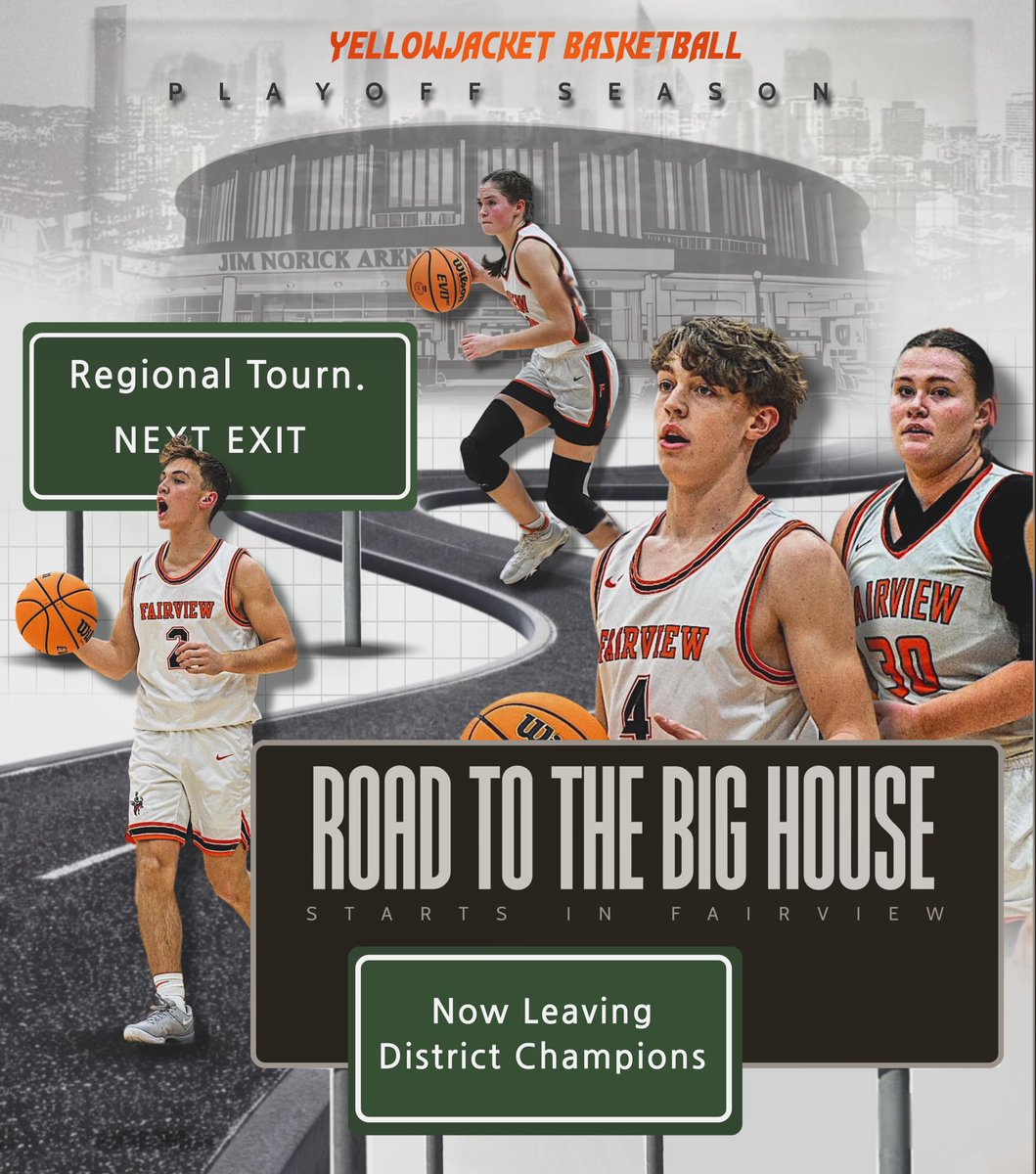 🏀𝘍𝘙𝘐𝘋𝘈𝘠 𝘕𝘐𝘎𝘏𝘛𝘚 𝘐𝘕 𝘛𝘏𝘌 𝘌𝘊𝘏𝘖𝘋𝘖𝘔𝘌🏀 

Regionals begin this Friday!  See you at there! #jacketbasketball #playoffszn 

⏰ 6pm 🆚 OBA (girls) 
⏰ 7:30 pm 🆚 Morrison (boys) 
📺fairviewyellowjackets.tv