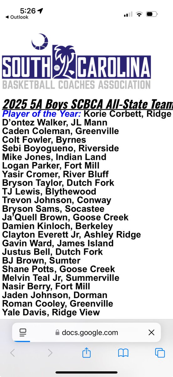 Congrats ⁦<a href="/nas_shifty4/">Nas</a>⁩ and ⁦<a href="/theLParker33/">Logan Parker</a>⁩ for being named to the 5A All State team! #WeAreFortMill