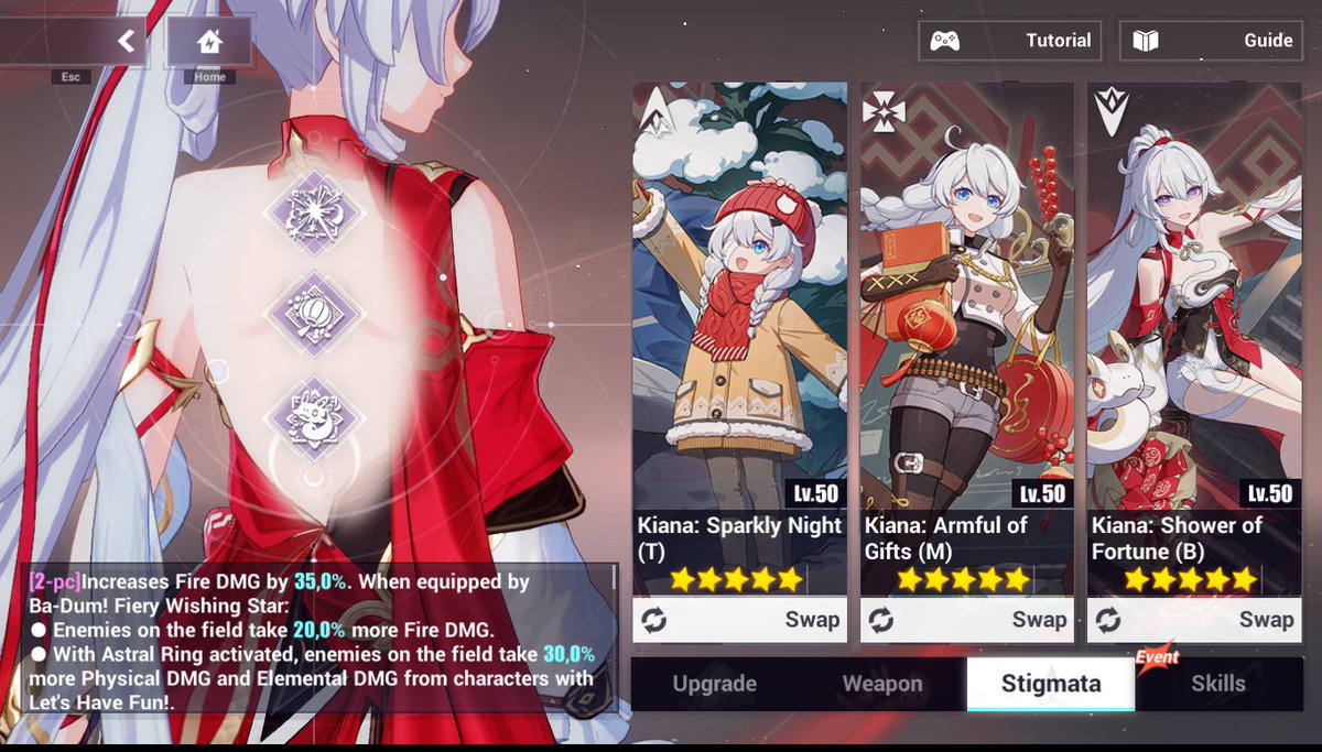 tengo casi todo falta el arma es seguro que la tendré en unos días. #HonkaiImpact3rd