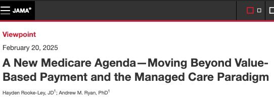 Hayden Rooke-Ley (@hayrook) on Twitter photo The Trump admin appears poised to double down on one of Washingtonโs most entrenched orthodoxies: value-based payment (VBP) and its ideology of managed care.
<a href="/Andy_Ryan_dydx/">Andrew Ryan</a> and I argue this is a mistake. Itโs time for a new agenda in Medicare. 1/x The Trump admin appears poised to double down on one of Washingtonโs most entrenched orthodoxies: value-based payment (VBP) and its ideology of managed care.
<a href="/Andy_Ryan_dydx/">Andrew Ryan</a> and I argue this is a mistake. Itโs time for a new agenda in Medicare. 1/x