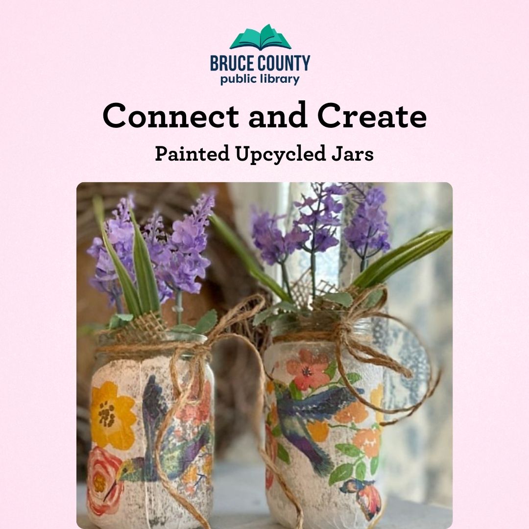Monthly Connect and Create programs are now taking place at the Tiverton Branch. Everyone is sure to have a creative and fun experience! February's craft is Painted and Upcycled Jars and all supplies are provided. Register online at ow.ly/pCPj50V3JmI