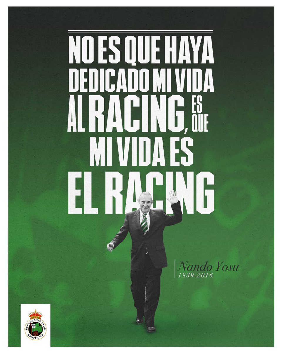 realracingclub's tweet photo. ✨ Intentaremos, hasta el último minuto del último partido, que te sientas orgulloso de tu Racing esta temporada. Prometido, Nando [𝟏𝟗𝟑𝟗-𝟐𝟎𝟏𝟔] #EternoNando 💚 https://t.co/zLhMIK9fXw