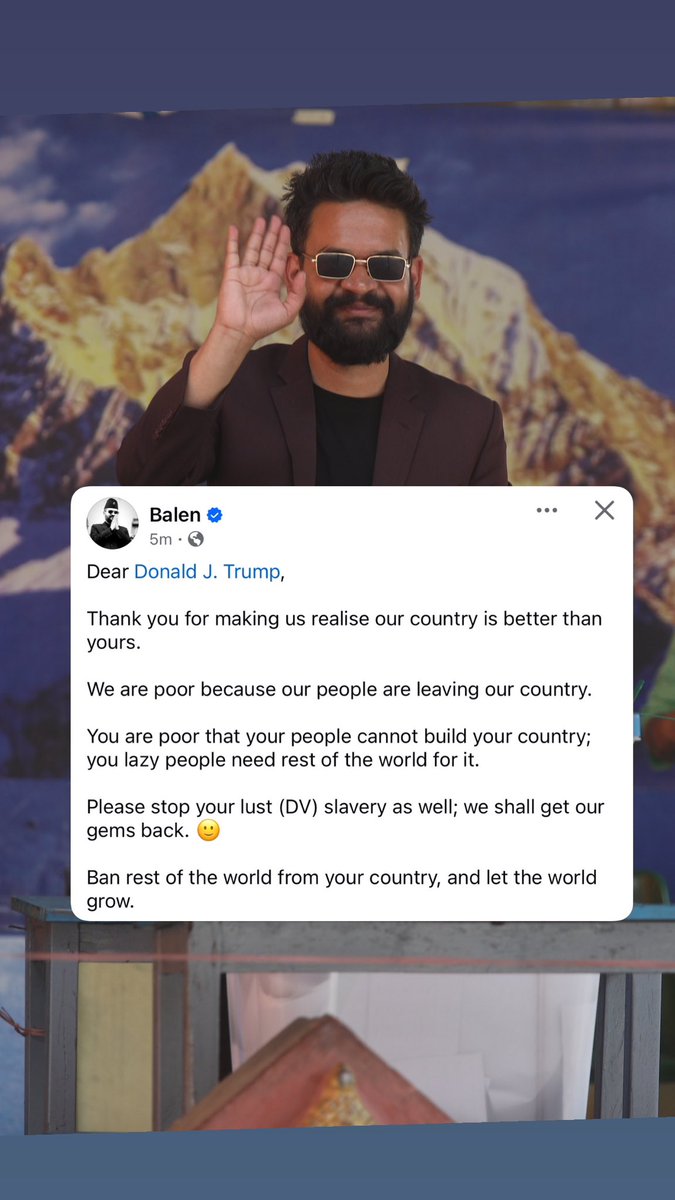 Kathmandu Metropolitan City’s Mayor Balen Shah writes on facebook :