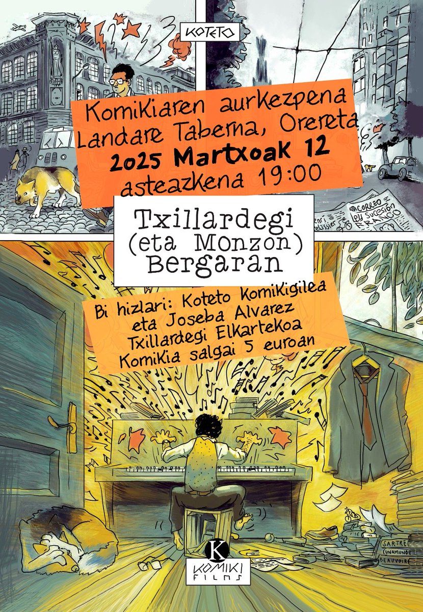 martx12 asteazkena, 19:00etan Oreretako Landare Tabernan komikiaren aurkezpena <a href="/JosebaAlvarez/">Joseba Alvarez</a> ekin