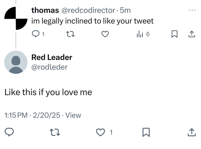 redcodirector's tweet image. dude just liked his own shit