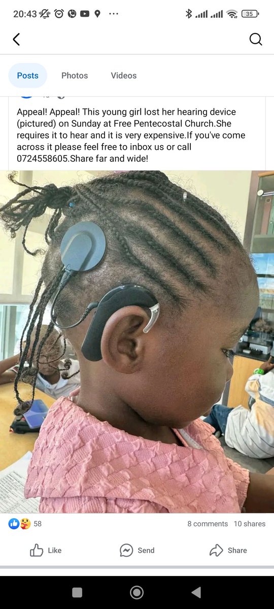 Wanjohi_Crispus's tweet photo. A Kiambu family is devastated after their 3-year-old daughter, Keren Nduta, lost her hearing aid at church.
The little girl was born deaf, and she relies on the expensive device to hear.

Her desperate father, Paul Mbugua,
#hearingaids https://t.co/Qhallt56Ec