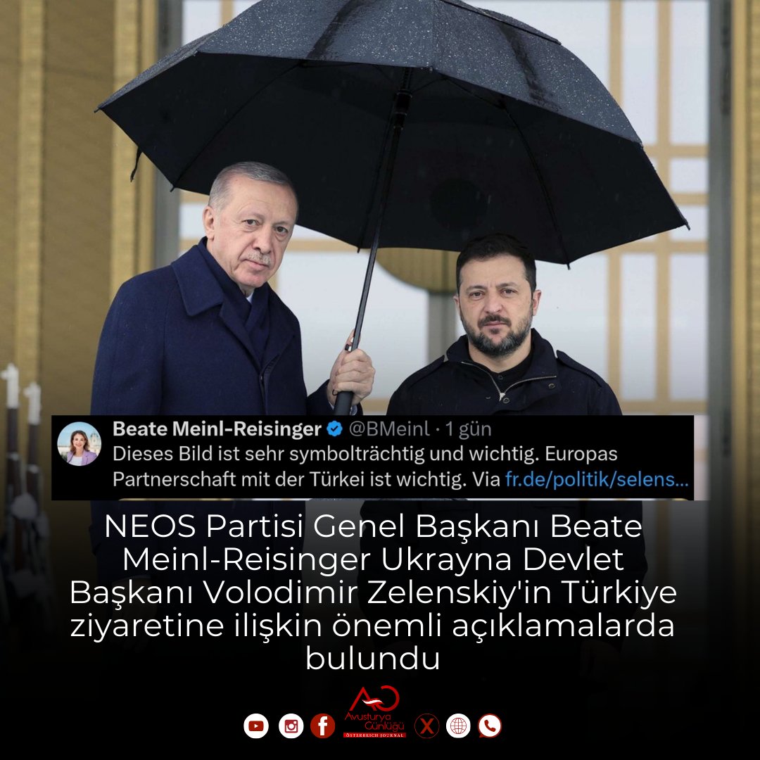 AvusturyaG's tweet photo. NEOS Partisi Lideri Meinl-Reisinger’den Zelenskiy’in Türkiye Ziyaretine Dair Açıklama

https://t.co/PhwJLhns0L https://t.co/A85UXqjeai
