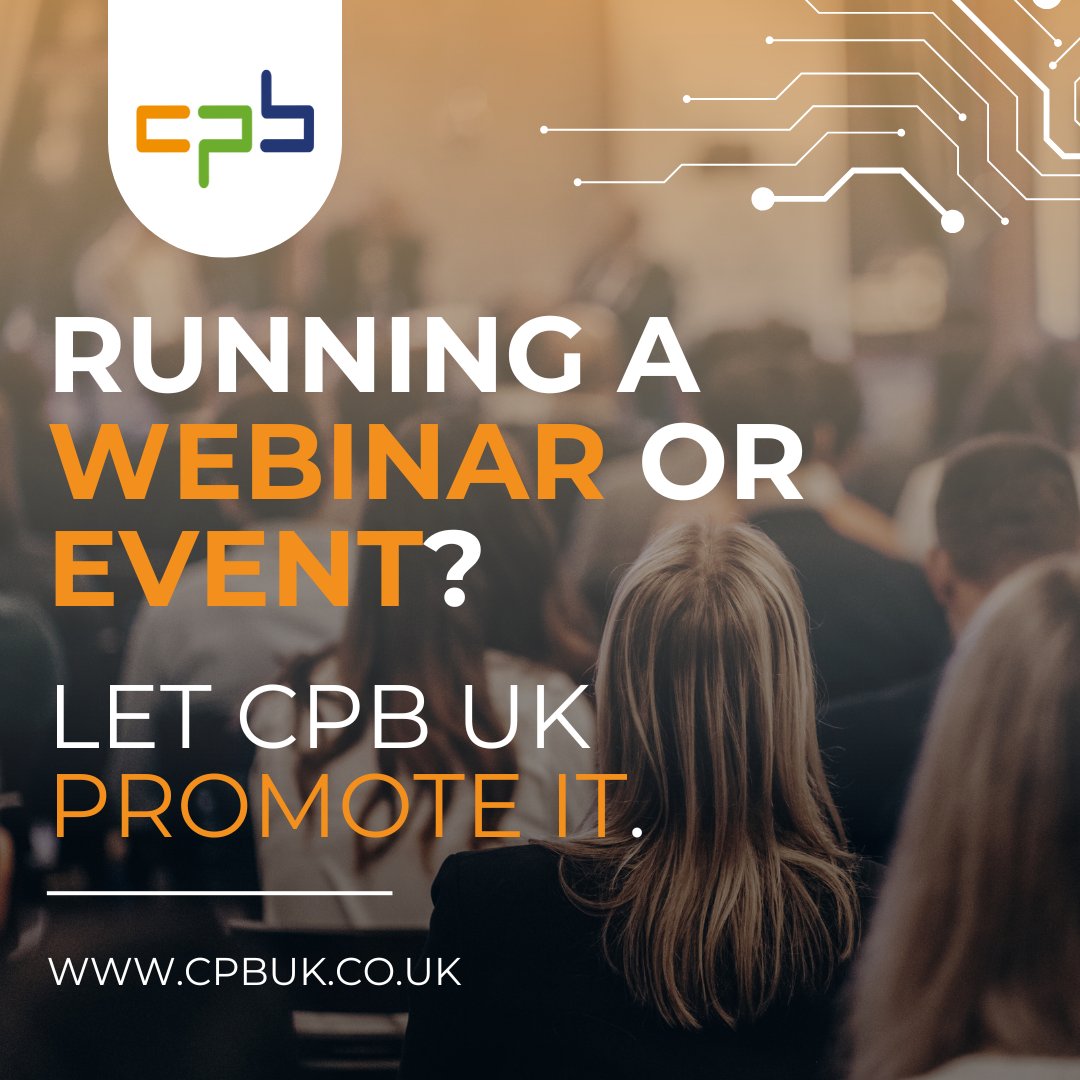 🚀 Hosting an IT event or webinar? Let CPB UK help promote it!

We love promoting IT events - drop us a message, and we’ll help spread the word about your next event! 📢✨

#CPBUK #EventPromotion #Webinars #LetsGrowTogether #EventProfs #ITContactData #DataMatters