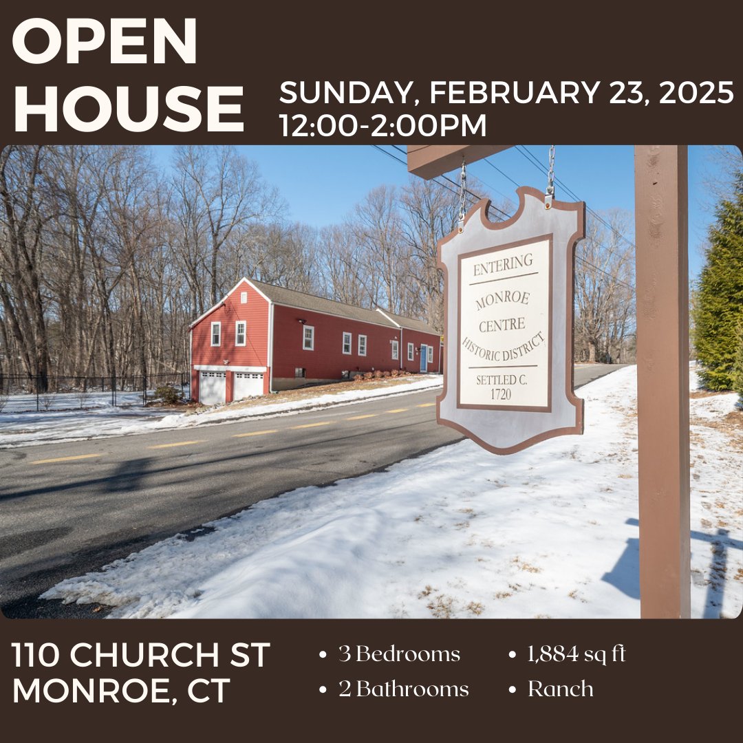 petertesta's tweet image. OPEN HOUSE! Sunday, February 23, 2025 from 12:OO-2:OOpm. 110 Church Street, Monroe, CT. Asking $499,000. A perfect blend of historic elegance with modern-day amenities. Listed FOR SALE by Laura Testa with Kiwi Homes. KiwiHomesRealEstate.com #CTrealestate #MonroeCT #CTRealtor