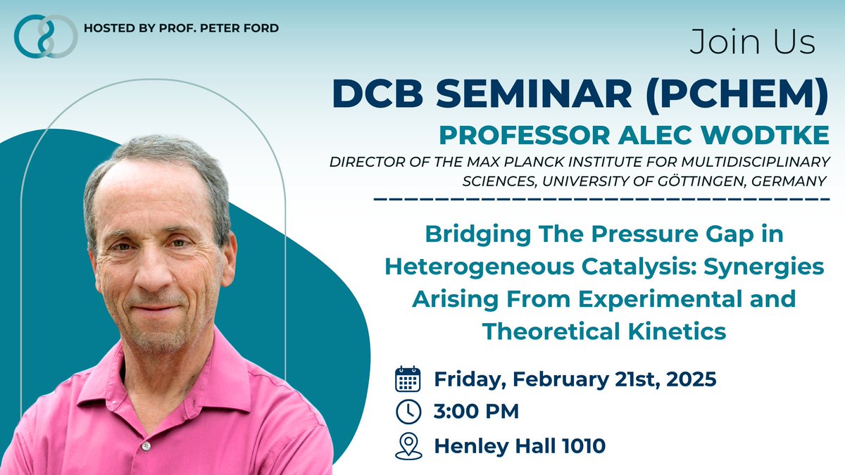 UCSB Department of Chemistry and Biochemistry (@ucsbchemistry) on Twitter photo Join us this week for our next #DCB academic seminar, featuring Professor Alec Wodtke (<a href="/wodtke_alec/">Alec Wodtke</a>) of the University of Göttingen, Germany, hosted by DCB's Distinguished Professor Peter Ford!🔬🧪 Join us this week for our next #DCB academic seminar, featuring Professor Alec Wodtke (<a href="/wodtke_alec/">Alec Wodtke</a>) of the University of Göttingen, Germany, hosted by DCB's Distinguished Professor Peter Ford!🔬🧪