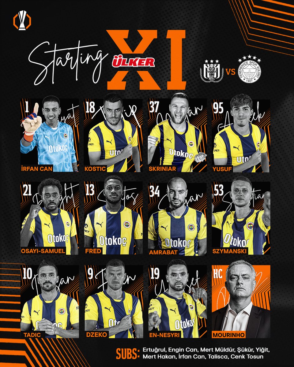 RSC Anderlecht maçı ilk 11'imiz belli oldu. 

#ANDvFB | <a href="/Ulker/">Ülker</a> | #MaçVarsaÜlkerVar