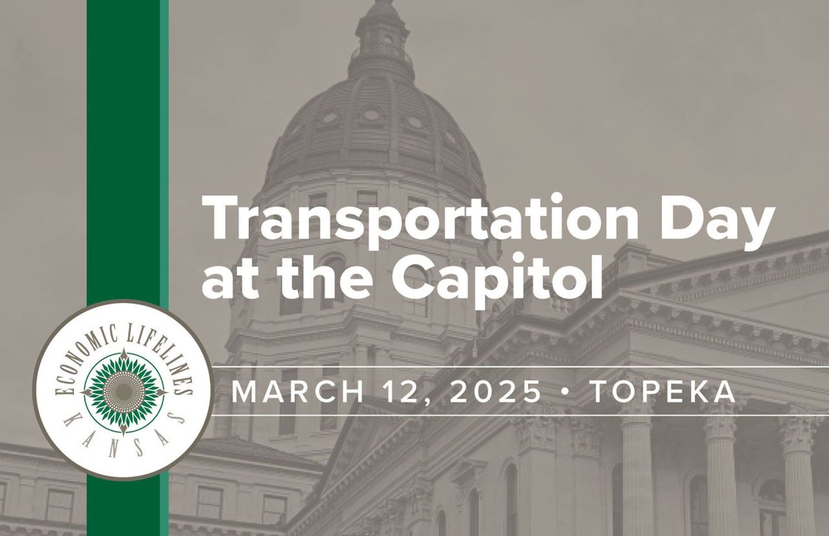 Join us for Economic Lifelines Transportation Day at the Capitol!

📅 March 12, 2025 | 🕐 1:00 PM - 6:00 PM (CT) | 📍 Topeka, KS

Click here for more information: 👉 economiclifelines.com/event-6029926