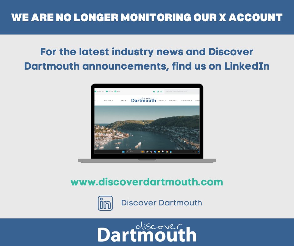 We are no longer active on X and as such, our account is not monitored.  

For industry news and business updates, you can find us on LinkedIn.  

If you're looking for information about visiting Dartmouth, be sure to check out our website here: discoverdartmouth.com