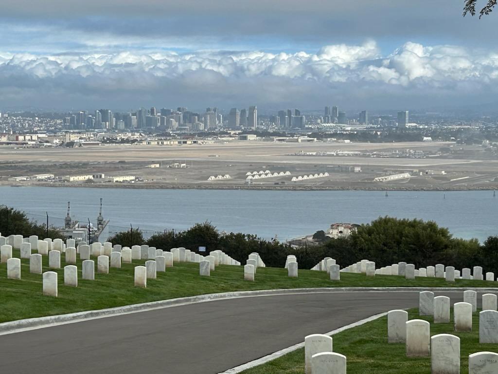 San Diego  skyline from Rosecrans National Cemetery