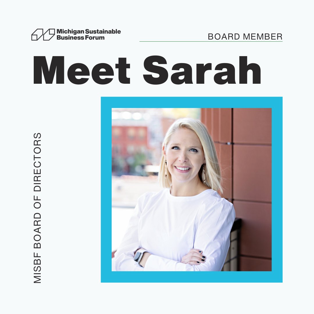 #MemberSpotlight Welcome Sarah Weishaar, Founder &amp; CEO of Impact Collective Group, to the MiSBF Board! A leader in ESG &amp; sustainability, she helps businesses align strategy with global impact. Excited for her vision &amp; expertise!

#SustainableBusiness #WomenInLeadership