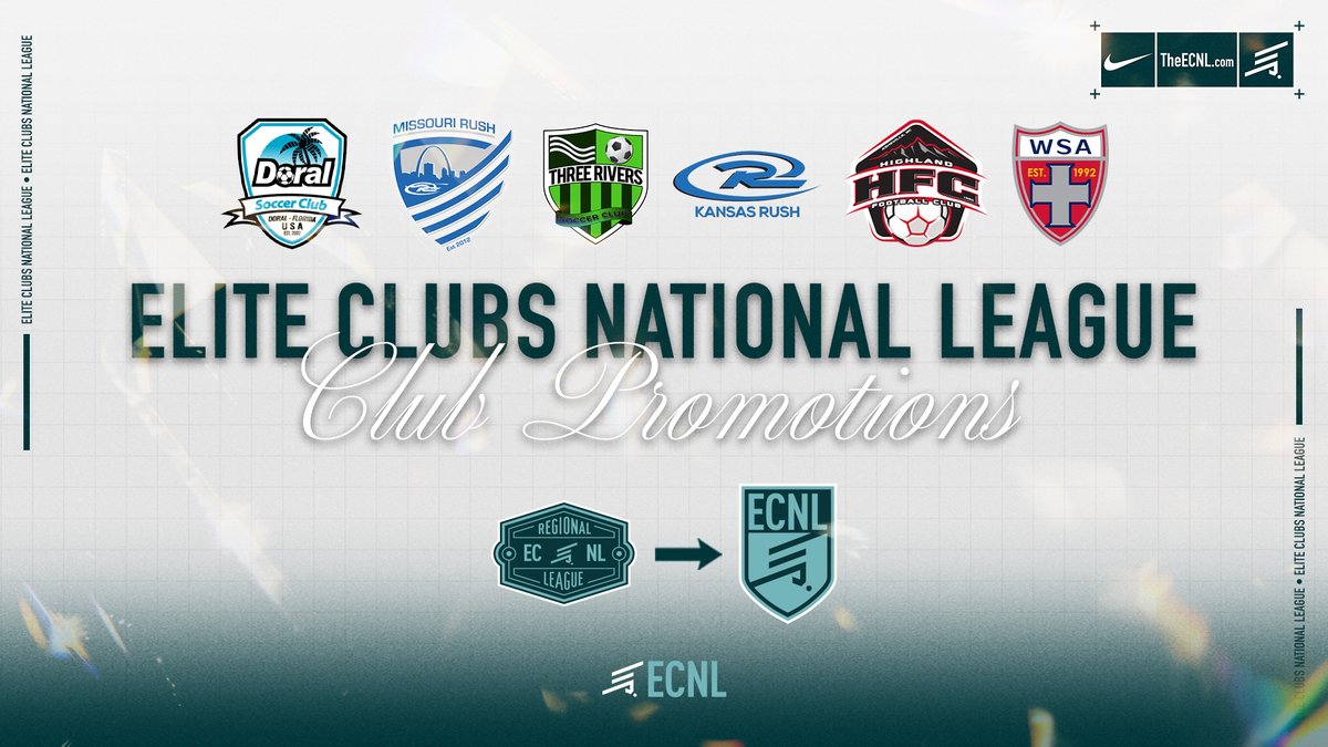 The ECNL is thrilled to announce the promotion of five clubs into ECNL Boys and two clubs into ECNL Girls for the 2025-26 season!

📰: ecnl.info/first-ecnlrl-p…