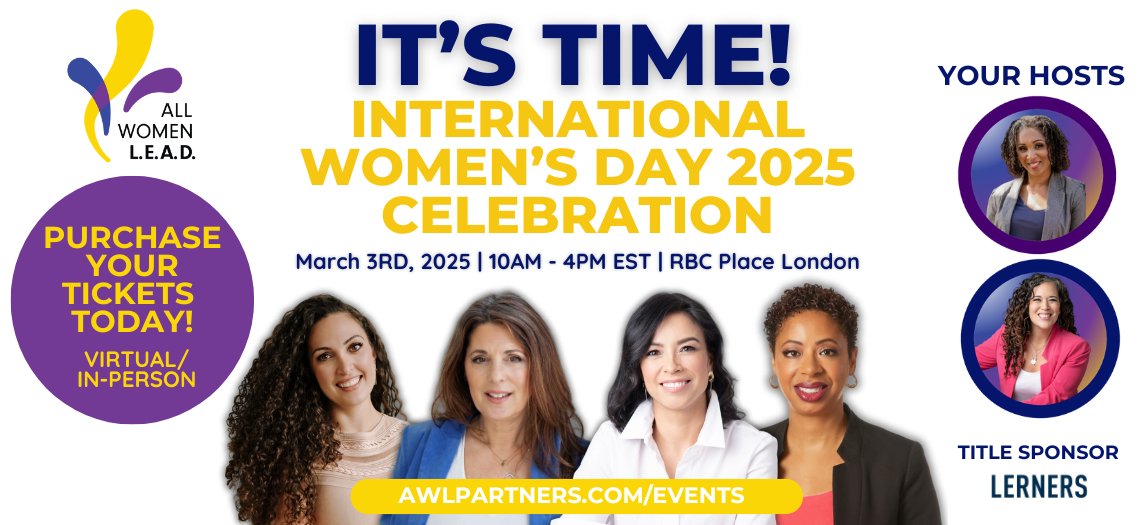 It’s Time—to take action and get your tickets for #ItsTime, hosted by <a href="/AllWomenLEAD2/">All Women L.E.A.D.</a> on March 3! 🚨

Ticket sales close TODAY—don’t miss this inspiring event on leadership, community &amp; empowerment.

🎫Details rbcplacelondon.com/event/its-time…

#AccelerateAction #IWD2025 #WomenInLeadership