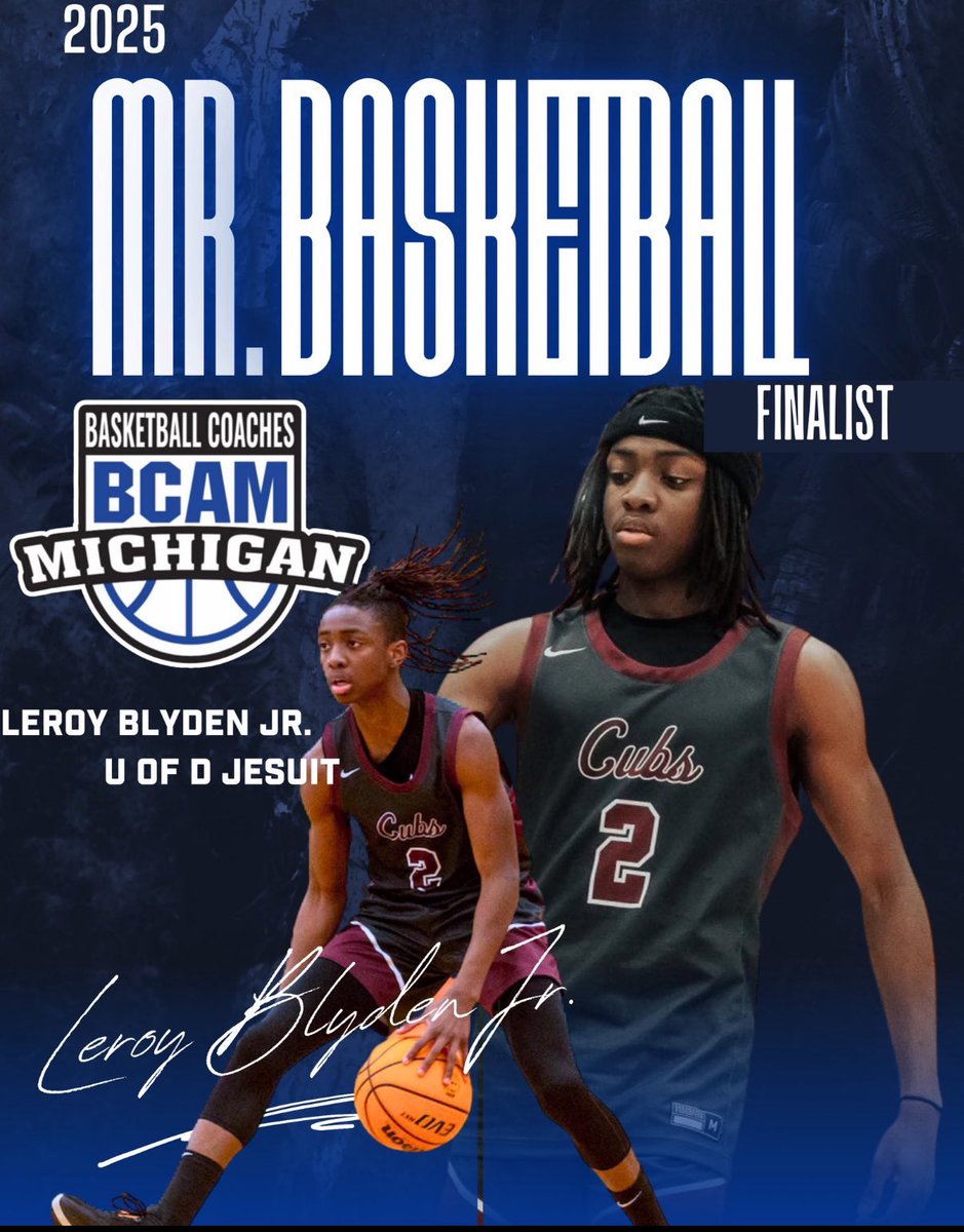Pat Donnelly (@udjhoopscoach) on Twitter photo <a href="/LeroyBlydenJr/">Leroy Blyden Jr</a> has put together an incredible season. 21.5ppg, 7.0rpg, 5.7apg, 2.7spg, 1.3bpg while shooting 67% 2fg, 40.5% 3fg, 89% ft. Helping his team to 8 straight weeks as #1 in MI and reaching the Top 25 in national rankings. <a href="/BCAMCoaches/">BCAM</a> <a href="/UDJBasketball/">U of D Jesuit Basketball</a> <a href="/UofDJesuit/">U of D Jesuit</a> <a href="/LeroyBlydenJr/">Leroy Blyden Jr</a> has put together an incredible season. 21.5ppg, 7.0rpg, 5.7apg, 2.7spg, 1.3bpg while shooting 67% 2fg, 40.5% 3fg, 89% ft. Helping his team to 8 straight weeks as #1 in MI and reaching the Top 25 in national rankings. <a href="/BCAMCoaches/">BCAM</a> <a href="/UDJBasketball/">U of D Jesuit Basketball</a> <a href="/UofDJesuit/">U of D Jesuit</a>