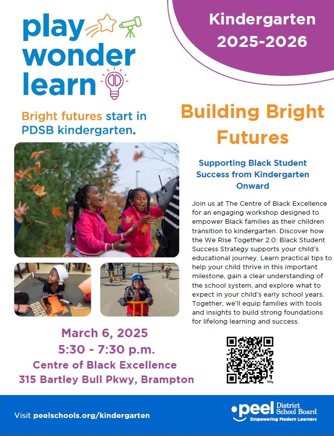 Do you have child entering Kindergarten in September 2025? Join us on March 6 at the Centre of Black Excellence for an info session Supporting Black Student Success from Kindergarten Onward. 
Register now!! forms.gle/cBuGRbSQAEe4QC…