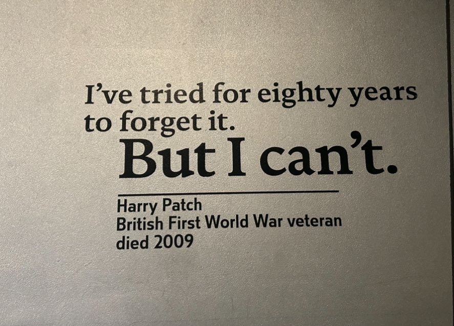 Went to the IWM London today, always a good day out, haven’t been in years, coming out of the WW1 hall I saw this quote, I found it quite striking &amp; quite moving.
I also thought I will be saying something fairly similar about Clearlake’s ownership of <a href="/ChelseaFC/">Chelsea FC</a> in years to come!