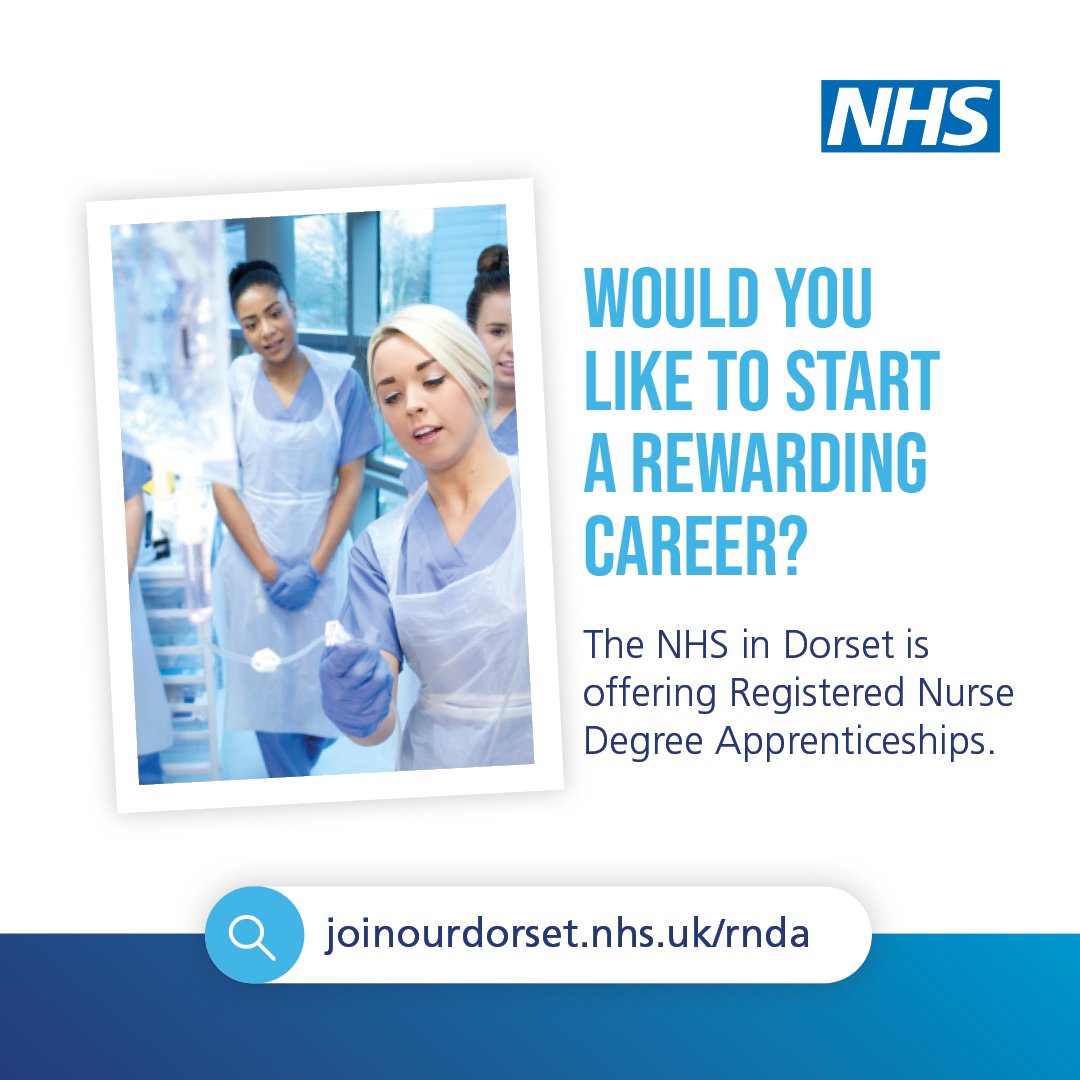Fancy a change of career? The Registered Nurse Degree Apprenticeship is open to anyone aged 18 and over!

So whether you're just starting out or want to start a new career, this could be for you.

joinourdorset.nhs.uk/rnda

#ChooseNursing