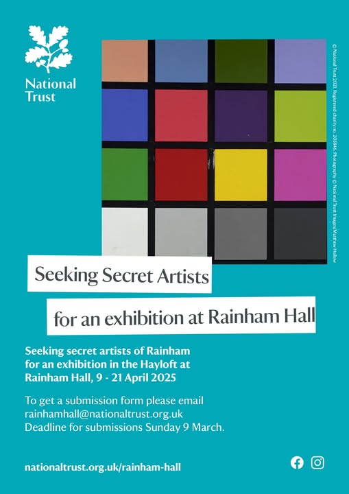 FairkytesArts's tweet image. #CultureIdeaOfTheDay

@RainhamHallNT is looking for hidden &amp;amp; unknown artists for the Secret Artist Exhibition 2025 taking place from 9-21 April.

Artworks must be submitted by Sunday 9 March. To get a submission form, email rainhamhall@nationaltrust.org.uk