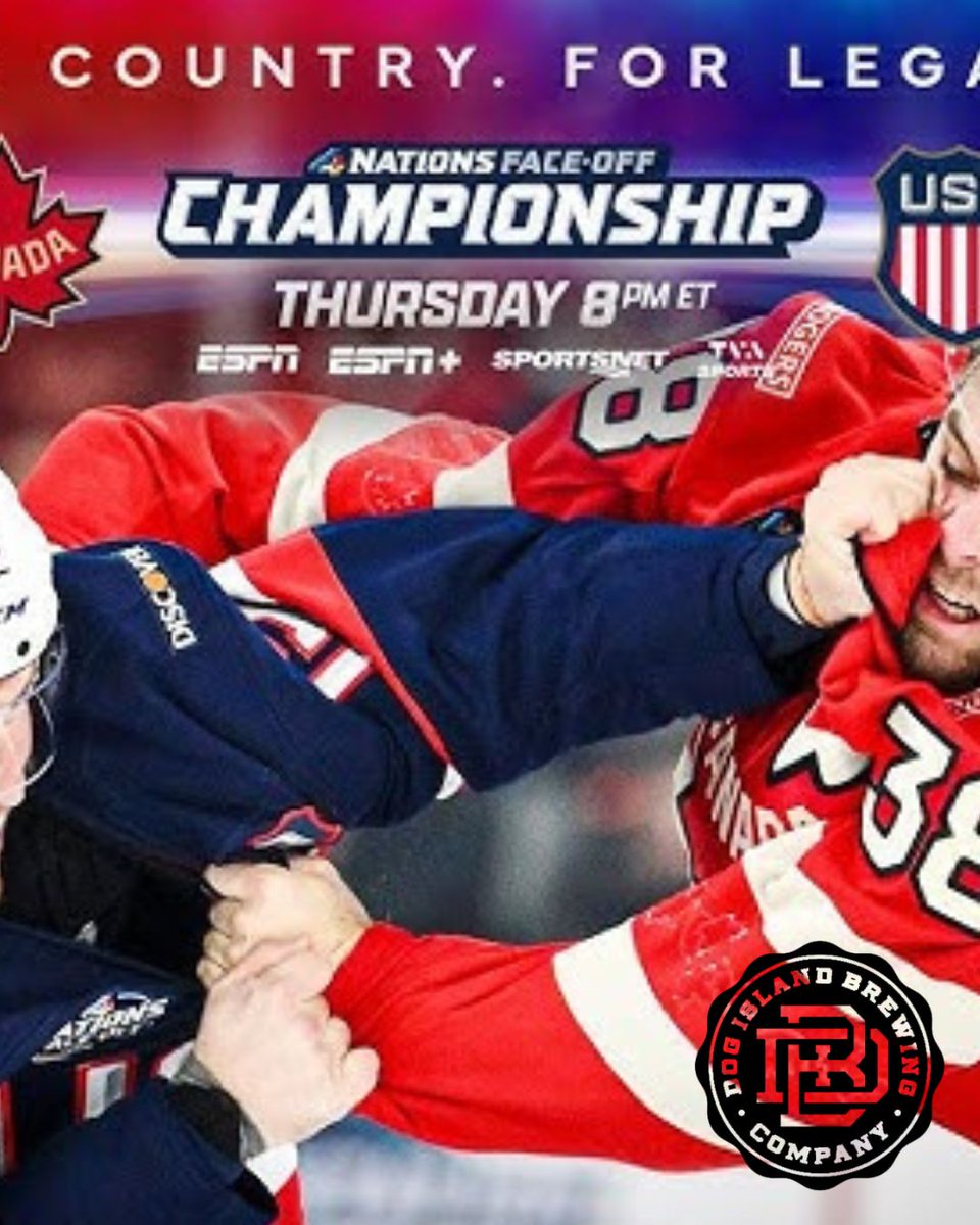 Isn't this awesome? There is the FINAL game in the 4Nations Hockey Tournament. 
CANADA
     vs
   USA

6PM @ our taproom
Pitcher Specials
Pints Specials
Maybe order a pizza from <a href="/alimospizzeria/">Alimo's Pizzeria</a> and have it delivered, because they do that!
#hockey #beer #pizza #drinklocalbeer