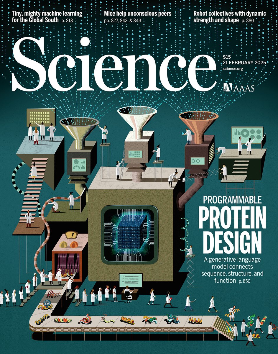 Researchers have developed a deep learning protein language model, ESM3, that enables programmable protein design.

Learn more in this week's issue of Science: scim.ag/4b5IlQu