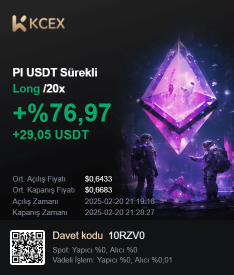 KCEX'e <a href="/KCEX_Turkey/">KCEX Global Türkiye Topluluğu</a> Benimle Katıl, piyasadaki en düşük oranların ve 1.000 USDT'ye kadar vadeli işlem deneme bonusu ile ücretsiz çekimlerin keyfini çıkarın! Davet kodum 10RZV0, hemen kaydolmak için tıkla:  kcex.io/register?invit…