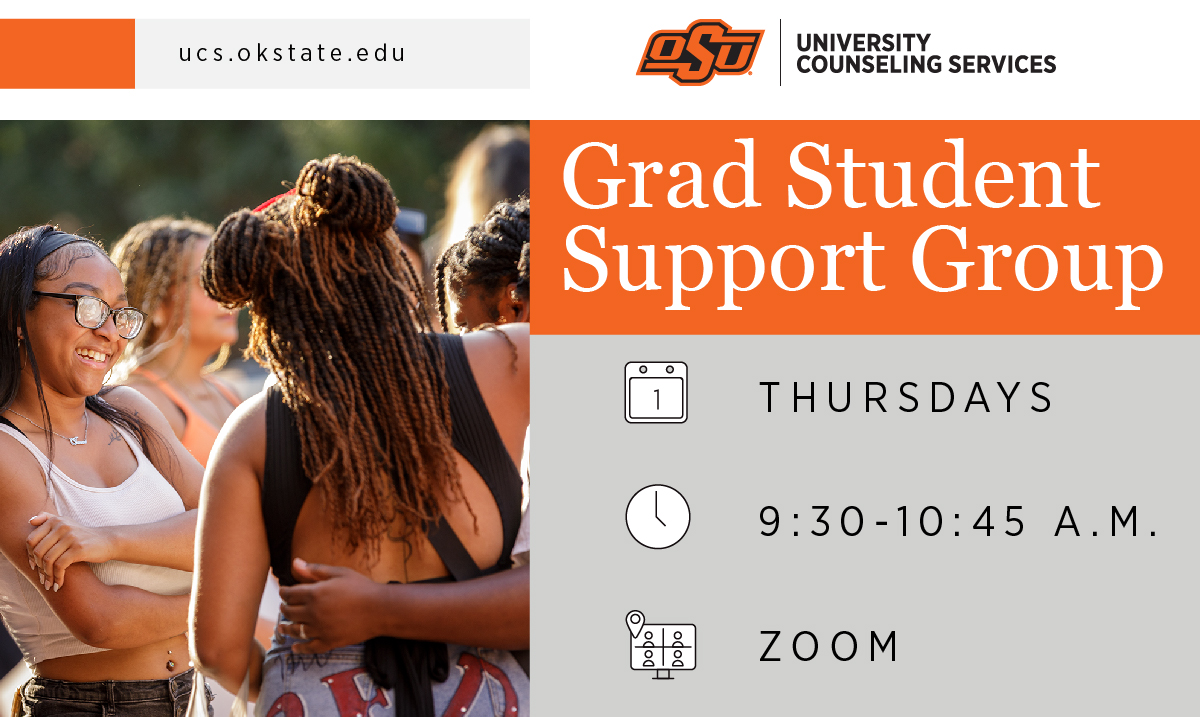Grad school can be tough, but you don’t have to navigate it alone. 🤝 

The Grad Student Support Group is a space to share, connect and process the challenges of grad life with peers who get it.

Learn more 👉 okla.st/3WWMUGk