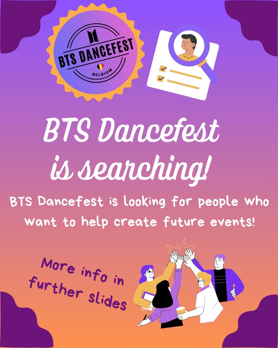 btsdancefest's tweet photo. Hello dear Waffle's!👋🇧🇪

BTS Dancefest is looking for people to join our team to organize our future parties and events!

(More info below and in the pictures) https://t.co/o8PdCbAC8u