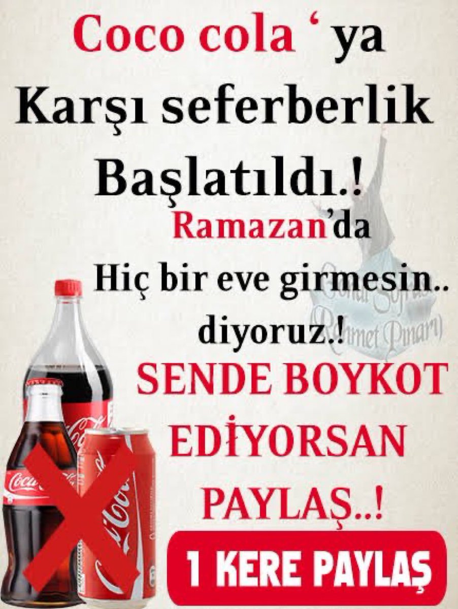 İçmiyoruz İçirtmeyoruz 
Boykot Bitmedi Arkadaşlar. 

#BoykotaDevam 👇👇
