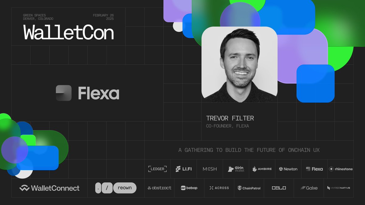 WalletConnect's tweet photo. 2/ First up, @trev, Co-Founder of @FlexaHQ, helping builders reach new customers with seamless crypto payments https://t.co/2f3BIexZfX