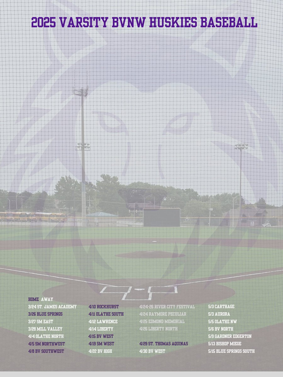 2025 Varsity Schedule