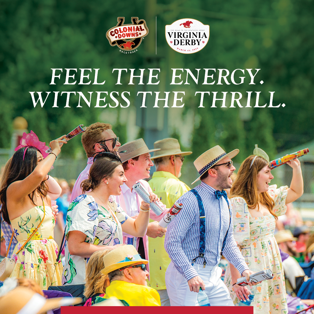 ColonialDowns's tweet photo. The 2025 Virginia Derby is on Saturday, March 15 at Colonial Downs in New Kent! For only $5, purchase your general admission tickets online before they are gone.

Click here: https://t.co/wexkjltQNp

#VirginiaDerby2025 #VirginiaEvents #RVAStyle #RichmondEvents #WilliamsburgEvents https://t.co/iwlVr21God