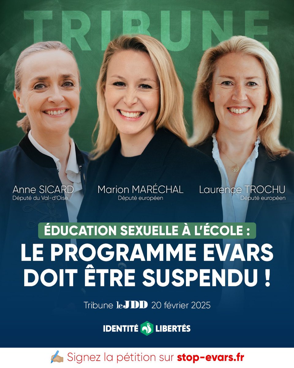 « Avec le programme EVARS, la biologie n’est plus une science mais une opinion. »

✍🏼 Notre tribune dans le JDD avec <a href="/LaurenceTrochu/">Laurence Trochu</a> et <a href="/AnneSicard1/">Anne Sicard</a> : lejdd.fr/Societe/educat…

🔗 Signez la pétition sur stop-evars.fr