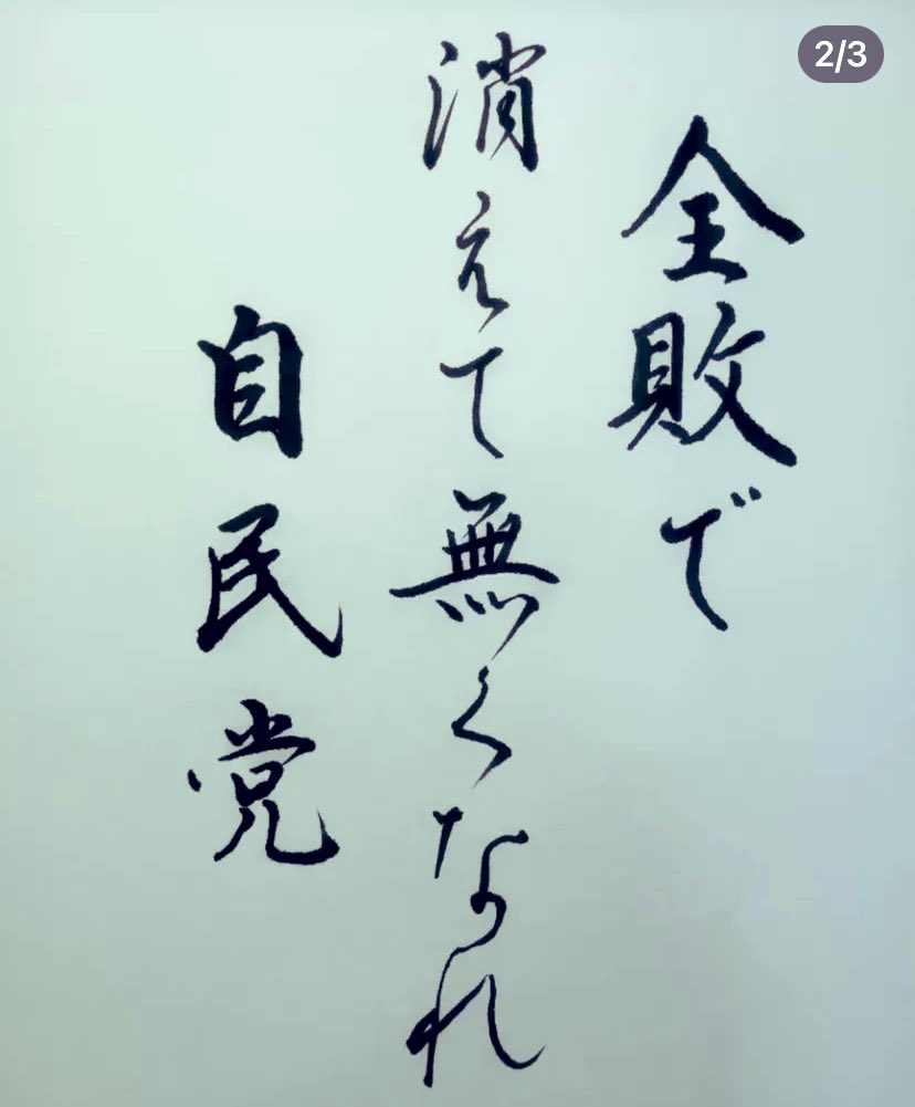 kkkfff1234k's tweet photo. 次の選挙🗳️の合言葉
#全敗で消えて無くなれ自民党 https://t.co/EbkzlQxu9a
