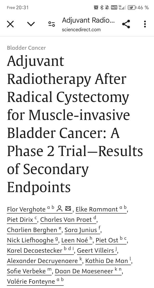 Paul Sargos (@paulsargos) on Twitter photo Congrats <a href="/fontev1/">Valérie Fonteyne</a>
<a href="/FlorVerghote/">Flor Verghote</a>
👌Nice job and a new step in the Adjuvant RT field for MIBC patients, SAFE and EFFICIENT!
<a href="/VedangMurthy/">Vedang Murthy</a> <a href="/Xristodouleas/">John Christodouleas</a>
sciencedirect.com/science/articl… Congrats <a href="/fontev1/">Valérie Fonteyne</a>
<a href="/FlorVerghote/">Flor Verghote</a>
👌Nice job and a new step in the Adjuvant RT field for MIBC patients, SAFE and EFFICIENT!
<a href="/VedangMurthy/">Vedang Murthy</a> <a href="/Xristodouleas/">John Christodouleas</a>
sciencedirect.com/science/articl…
