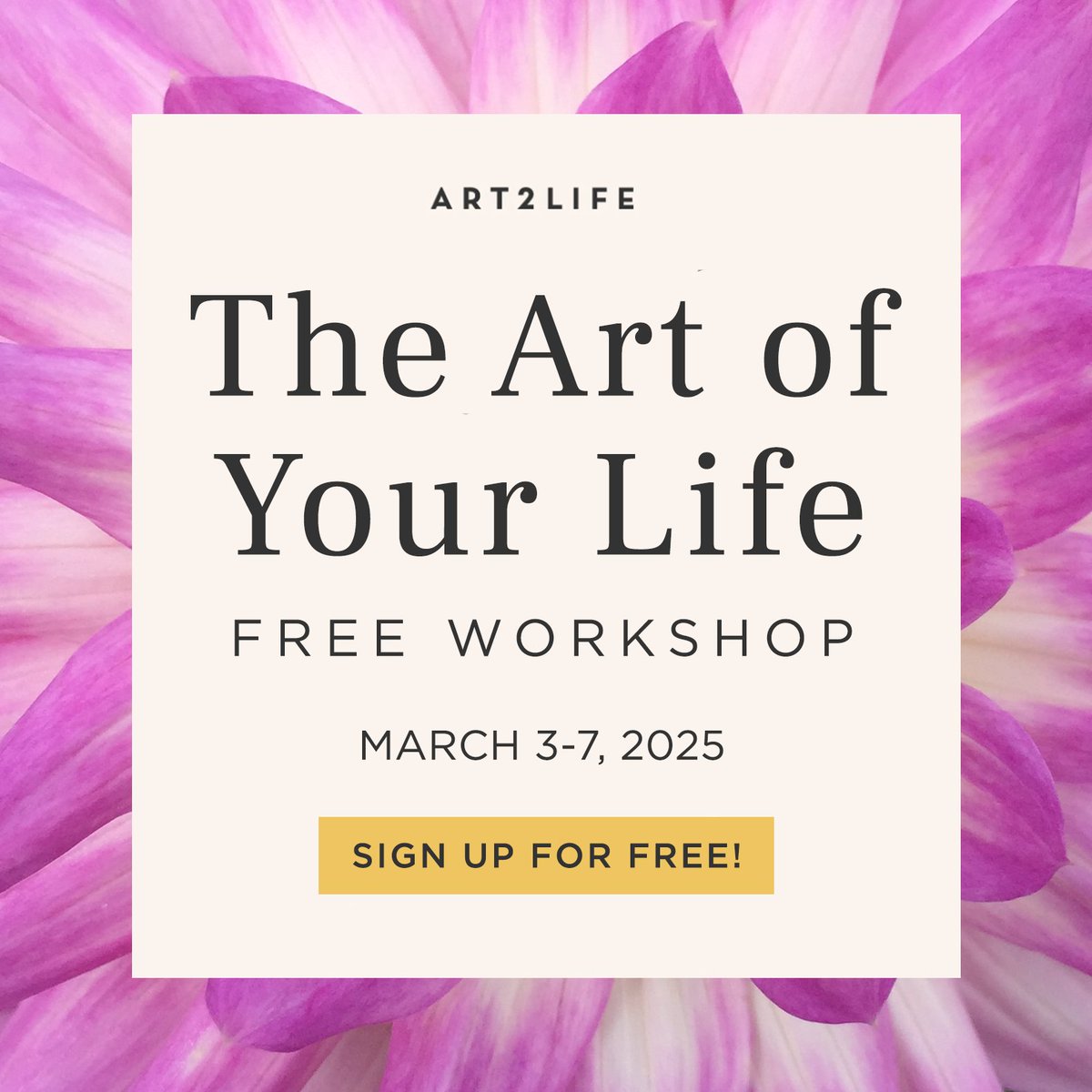It was 6 years ago that I took Nicholas's Free Art2life Workshop.  The Free Art of Your Life Workshop is full of wonderful information about color, design, and most importantly, how to tap into our unique creative voice! 

artlife.samcart.com/referral/z8SM9…