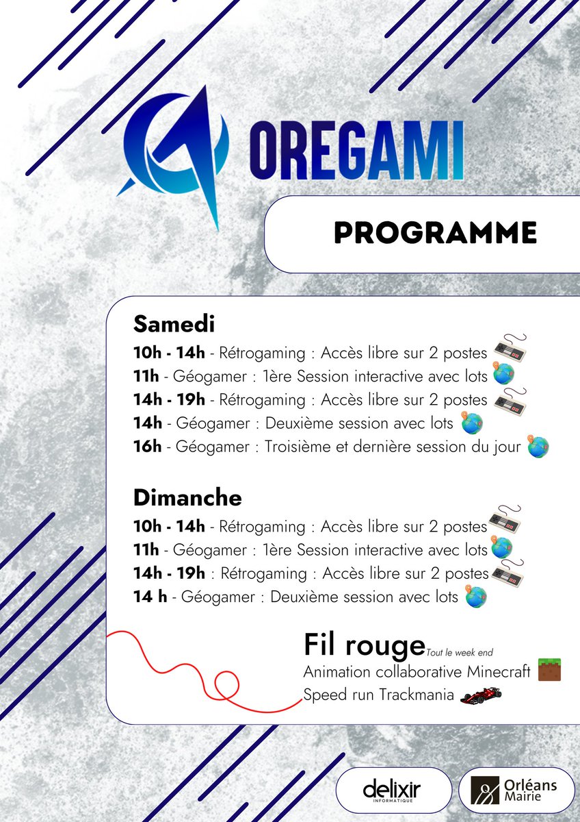 oregami45's tweet image. Hello ! Retrouvez nous ce weekend à la Gaming Expo. On a préparé plein d'activités pour vous.
Et vous vous souvenez de l'activité type "fil rouge" dont on vous parlait ? Et bien nous avons le plaisir de vous annoncer ça se passera sur Minecraft 🎮
On a hâte de vous y retrouver 🔥