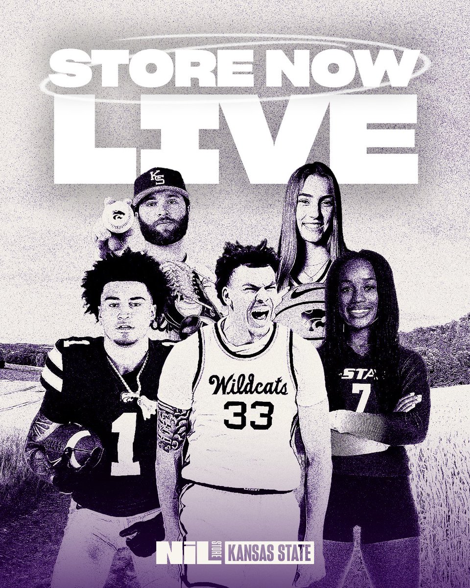 KStateNILStore's tweet image. The Kansas State NIL Store is now live!

Represent your favorite @kstatesports athletes with officially licensed NIL apparel and support them with industry leading payments on every sale.

Powered by the @nil_store, where every athlete counts. 

Shop: nil.store/kansas-state