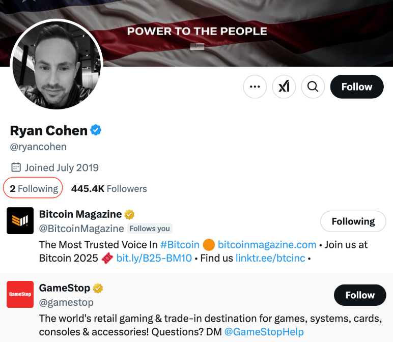 samcallah's tweet photo. This is not nothing. 

Gamestop is sitting on $4.6 billion in cash. If they put half into bitcoin, they would instantly become the third-largest public Bitcoin treasury company. https://t.co/PC2mnqdgz8