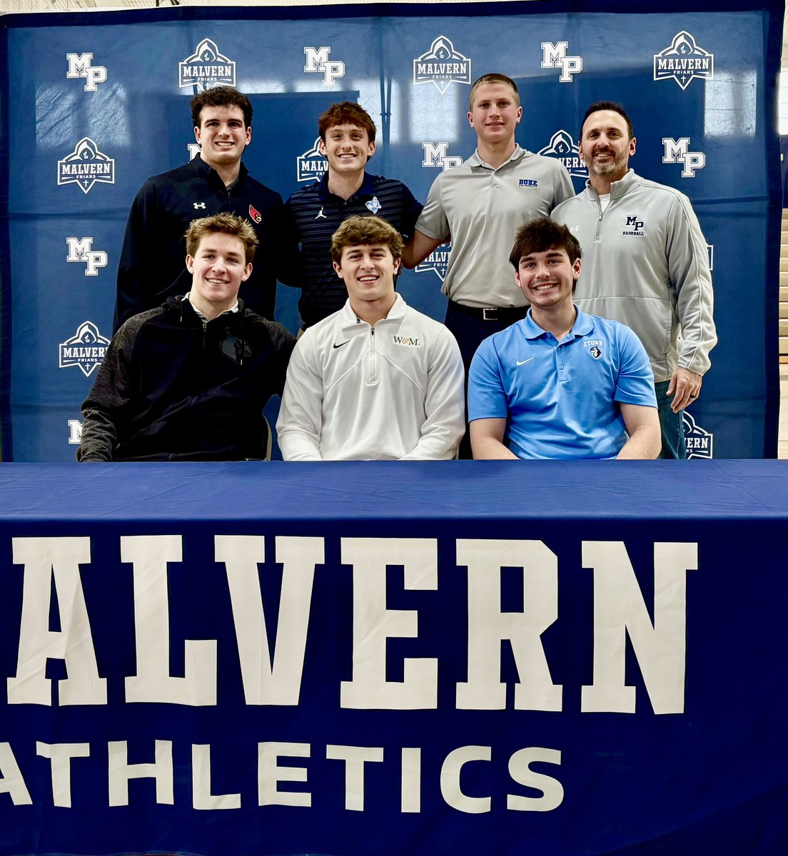 Malvern Prep Baseball (@mpfriarbaseball) on Twitter photo Always a great day when we can honor and celebrate our Senior commitments. Congratulations to them and their families! We are so proud of you!
Pete Bozzone - <a href="/CatholicU_BSB/">Catholic U. Baseball</a>
Ryan Capobianco - <a href="/BlueJaysBASE/">Etown Baseball</a>
Chase Ecker - <a href="/WMTribeBaseball/">William & Mary Tribe Baseball</a>
Owen Hammond - <a href="/TuftsBaseball/">Jumbo Baseball</a>
Taig Always a great day when we can honor and celebrate our Senior commitments. Congratulations to them and their families! We are so proud of you!
Pete Bozzone - <a href="/CatholicU_BSB/">Catholic U. Baseball</a>
Ryan Capobianco - <a href="/BlueJaysBASE/">Etown Baseball</a>
Chase Ecker - <a href="/WMTribeBaseball/">William & Mary Tribe Baseball</a>
Owen Hammond - <a href="/TuftsBaseball/">Jumbo Baseball</a>
Taig