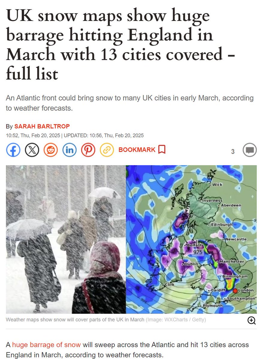 OscarsWild1's tweet image. #WeatherModels forecast an #ArcticBlast to sweep the US around the 4th March and now they state one will sweep the UK too and bring #snow with it?